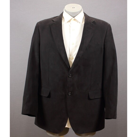 Jos A Bank Blazer Sport Coat Mens Black Micro-poly Suede 2 Btn Jacket 43L - Picture 10 of 10